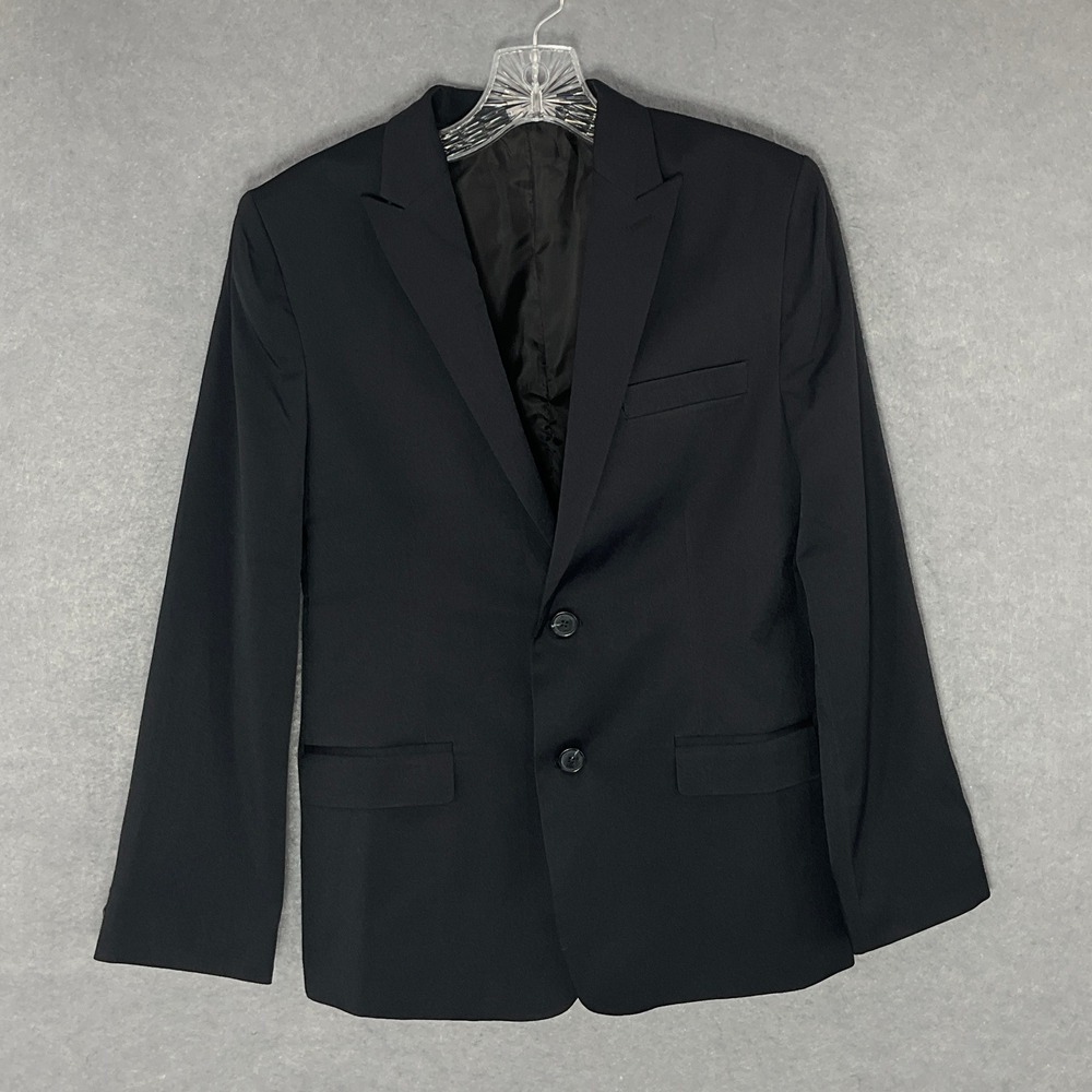 Calvin Klein Blazer Jacket Business Career Black Two Button Womens Size 14